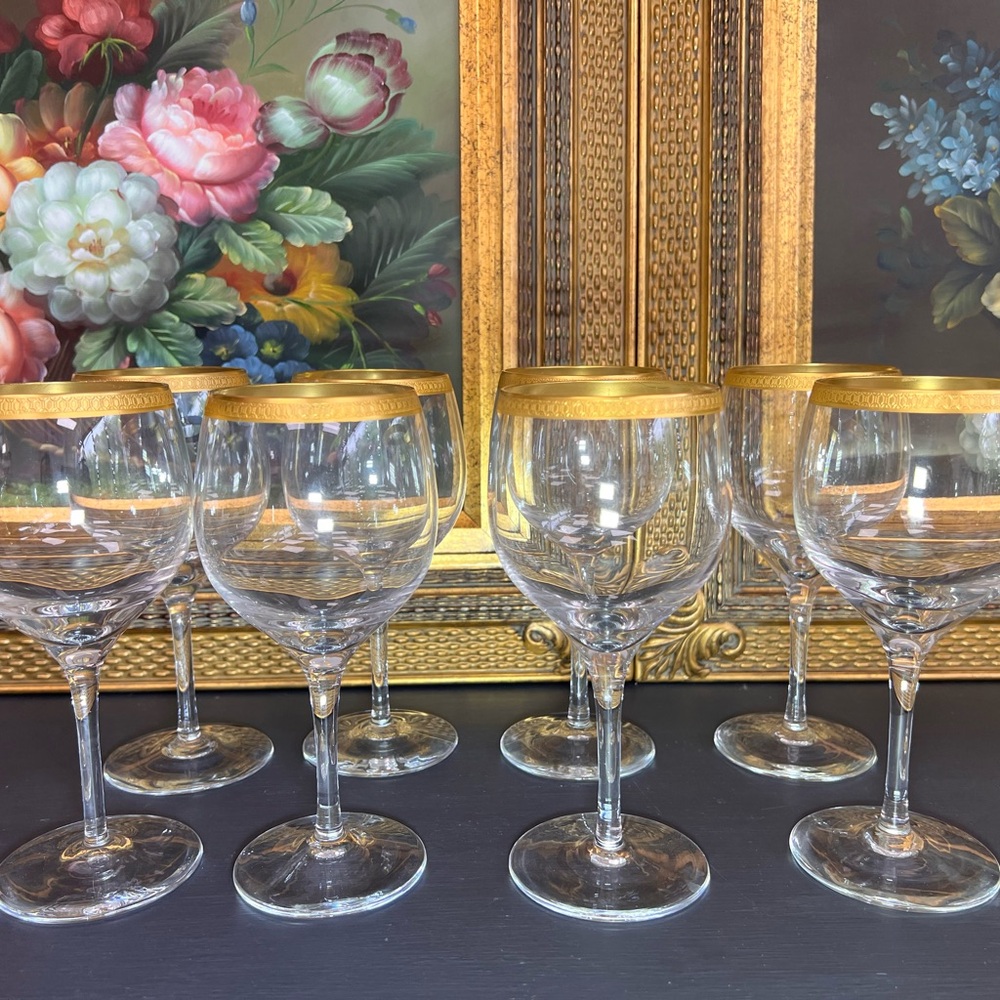 Lenox Gold Rim Wine Glass Set
